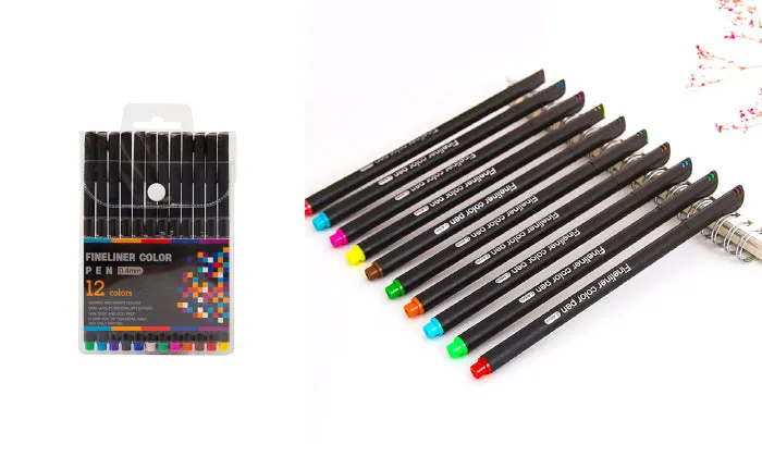 12 Bright Colours Fineliner