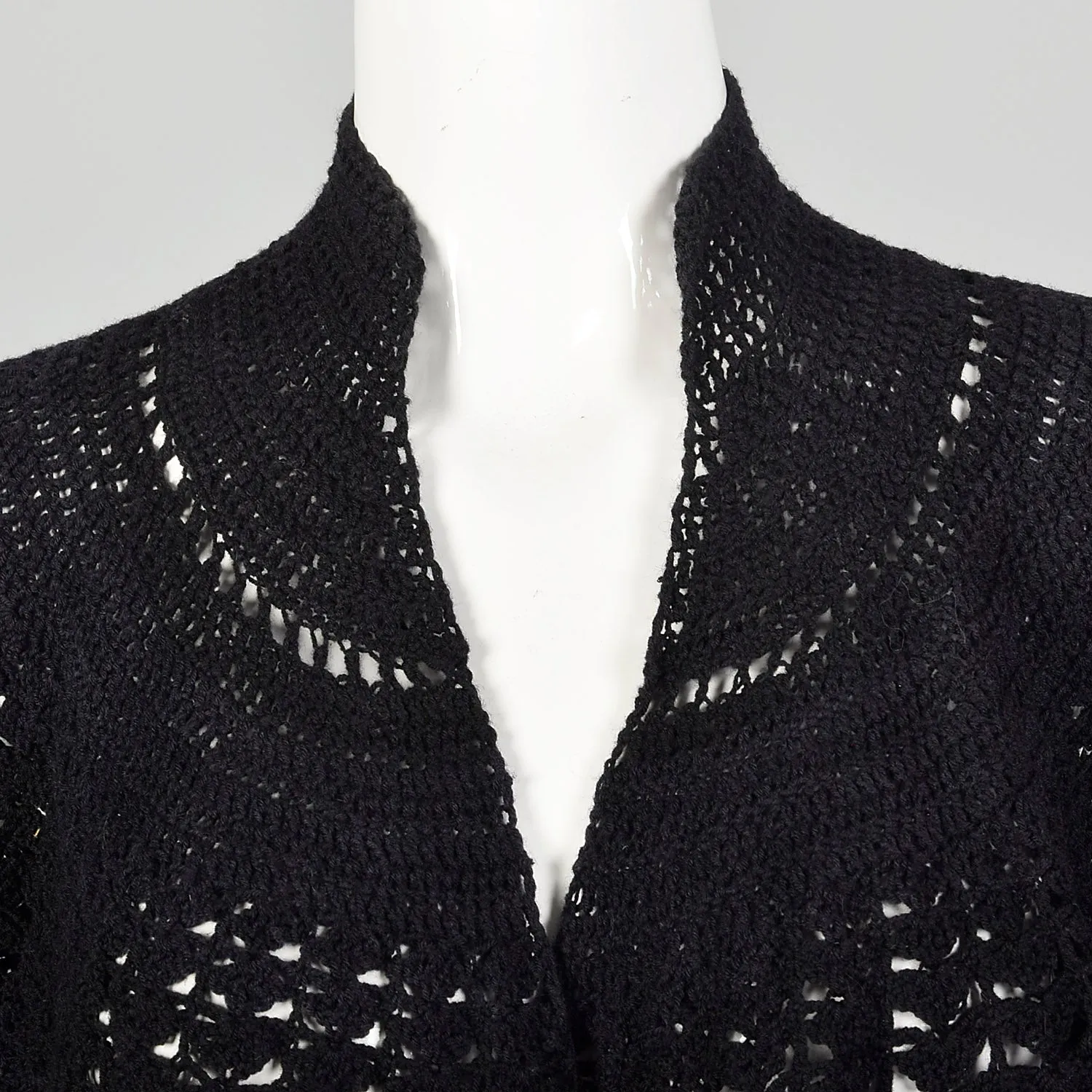 1890s-1900 Black Crochet Cape