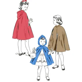 1950's Sewing Pattern Child's Cape Little Red Riding Hood  - Bust 26" (66.1cm)