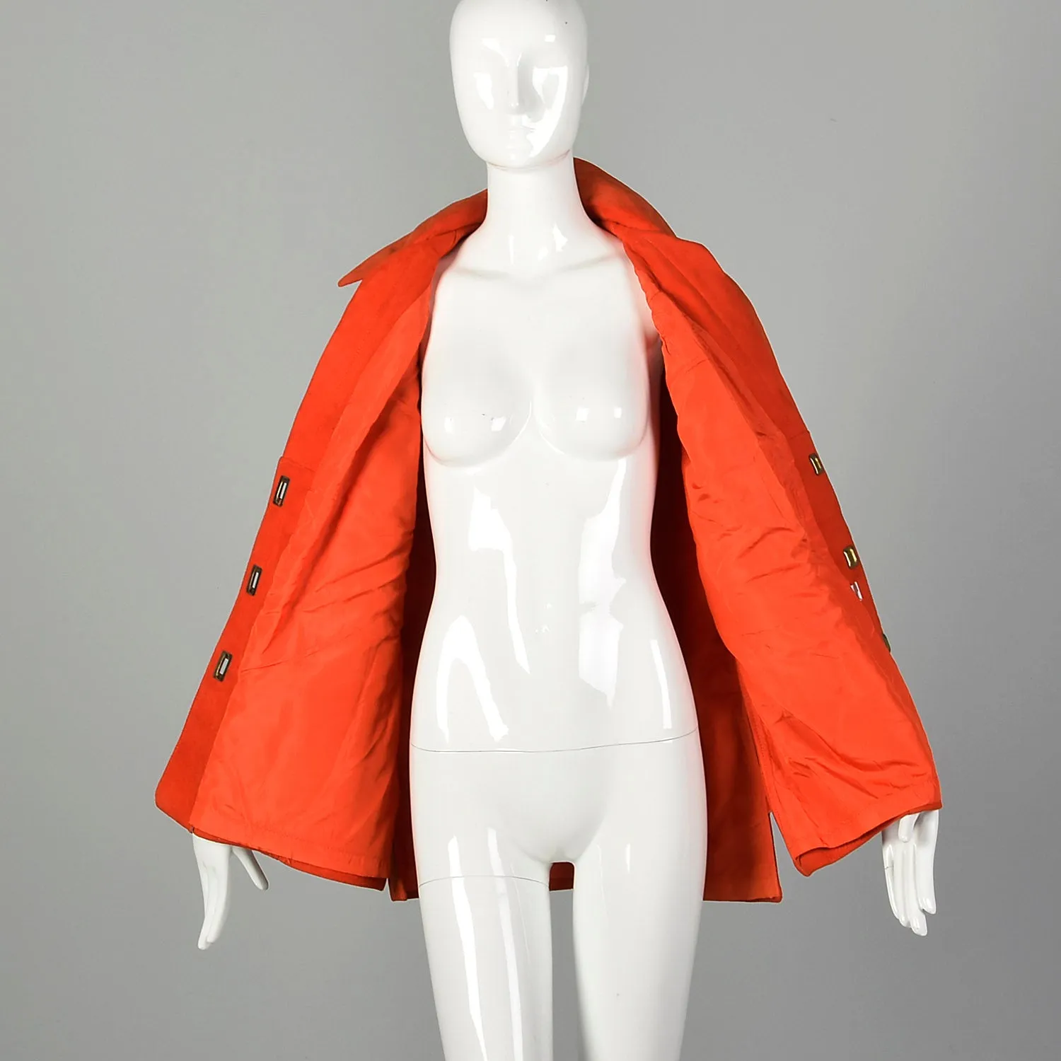 1960s Mod Orange Suede Leather Cape