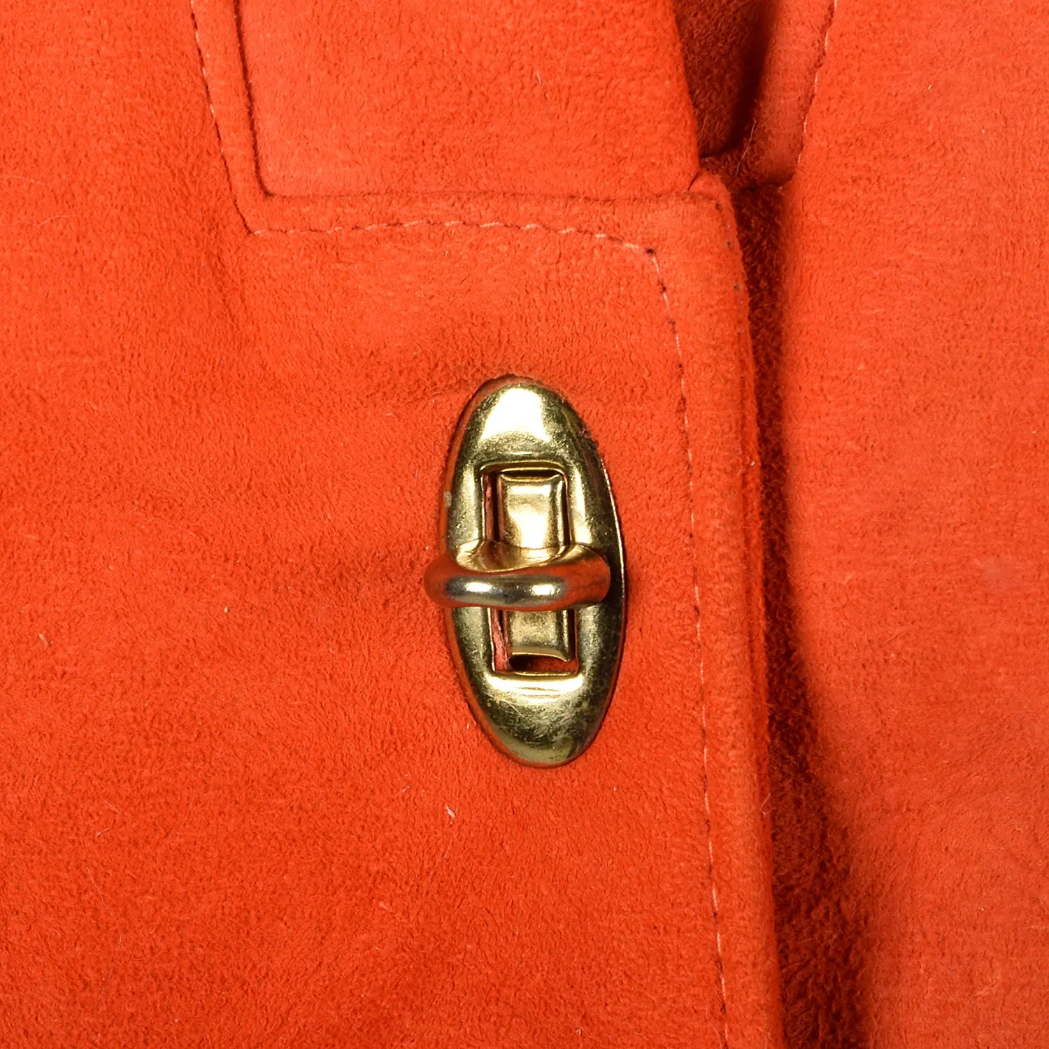 1960s Mod Orange Suede Leather Cape