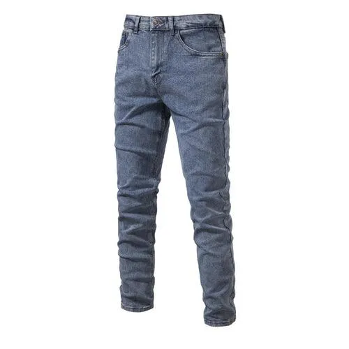 2023 Autumn New Jeans Men's Solid Color Slim Fit Straight