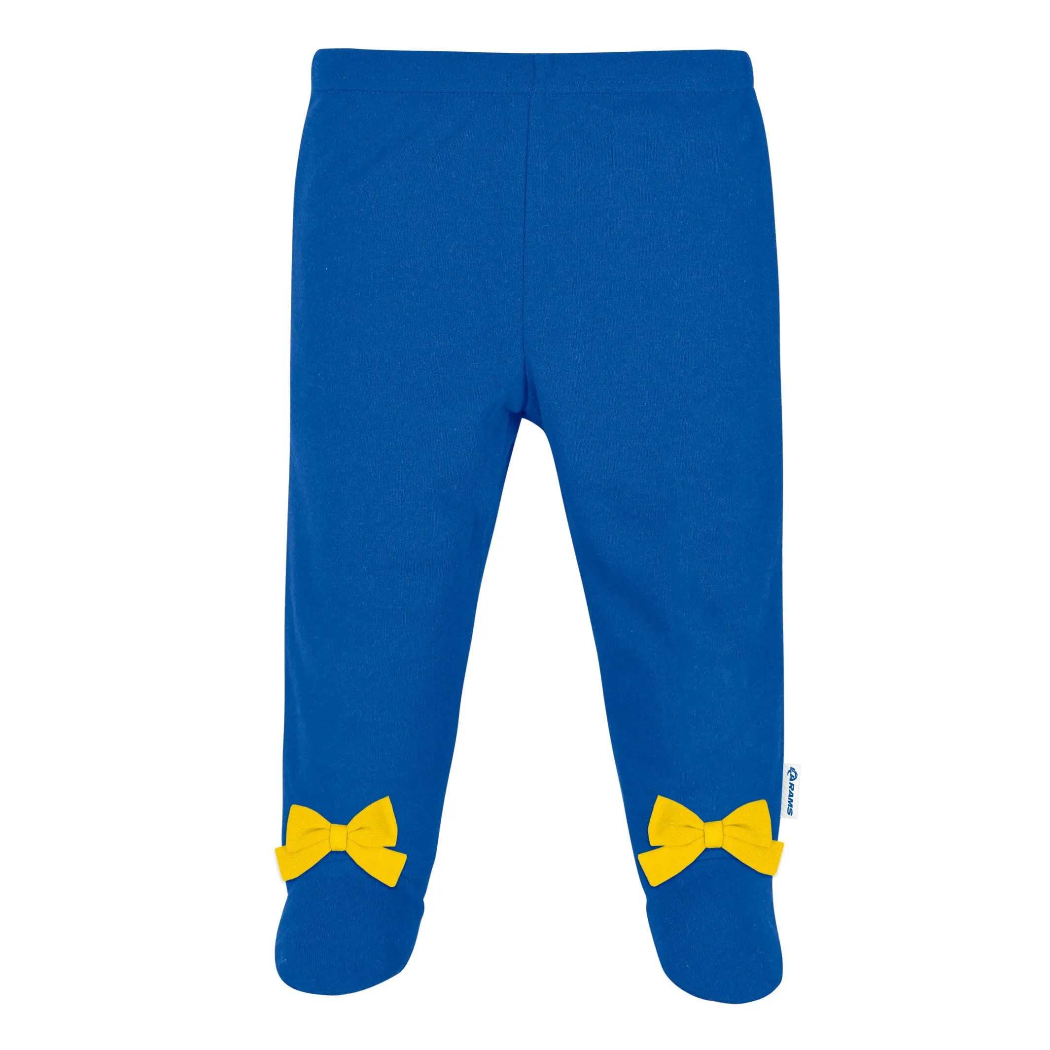 3-Piece Baby Girls Rams Bodysuit, Footed Pant, & Cap Set