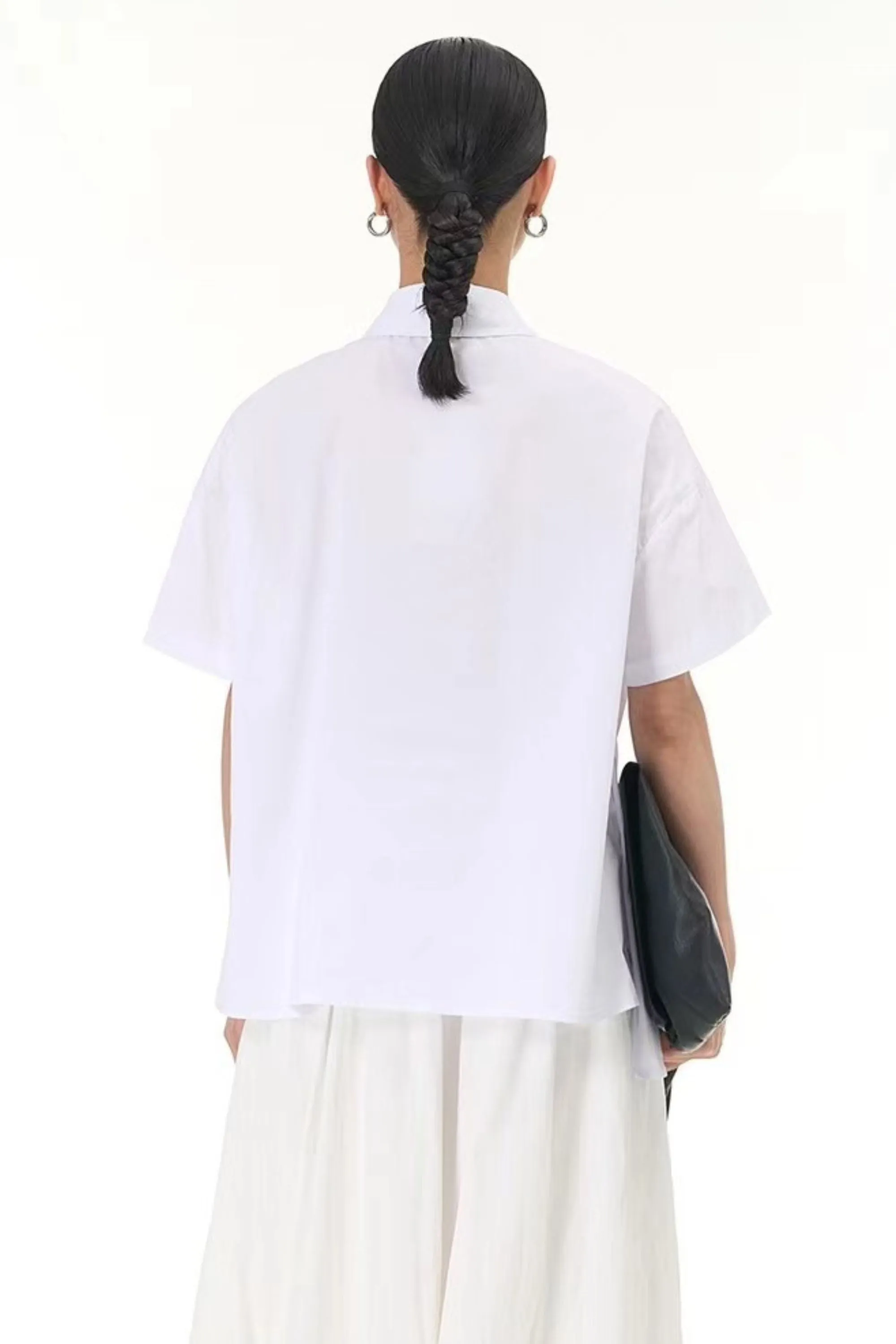 Abstract White Oversized Shirt