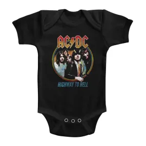 AC/DC Infant S/S Bodysuit - Highway To Hell Tricolor - Solid Black