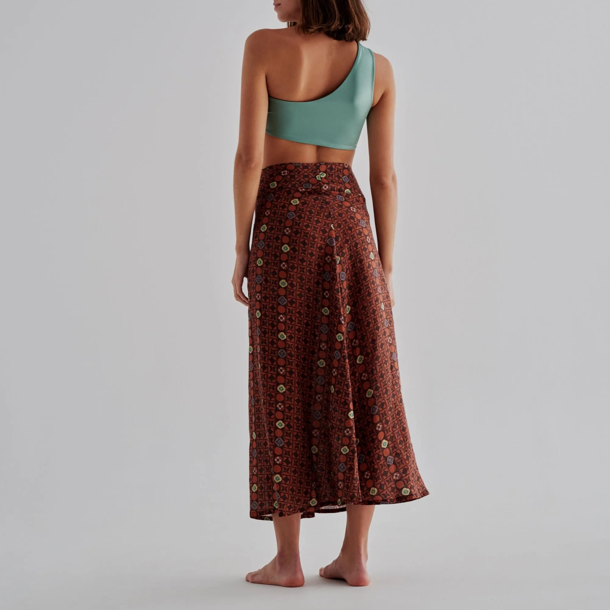 Agave Linen Skirt / Terracota Mosaic