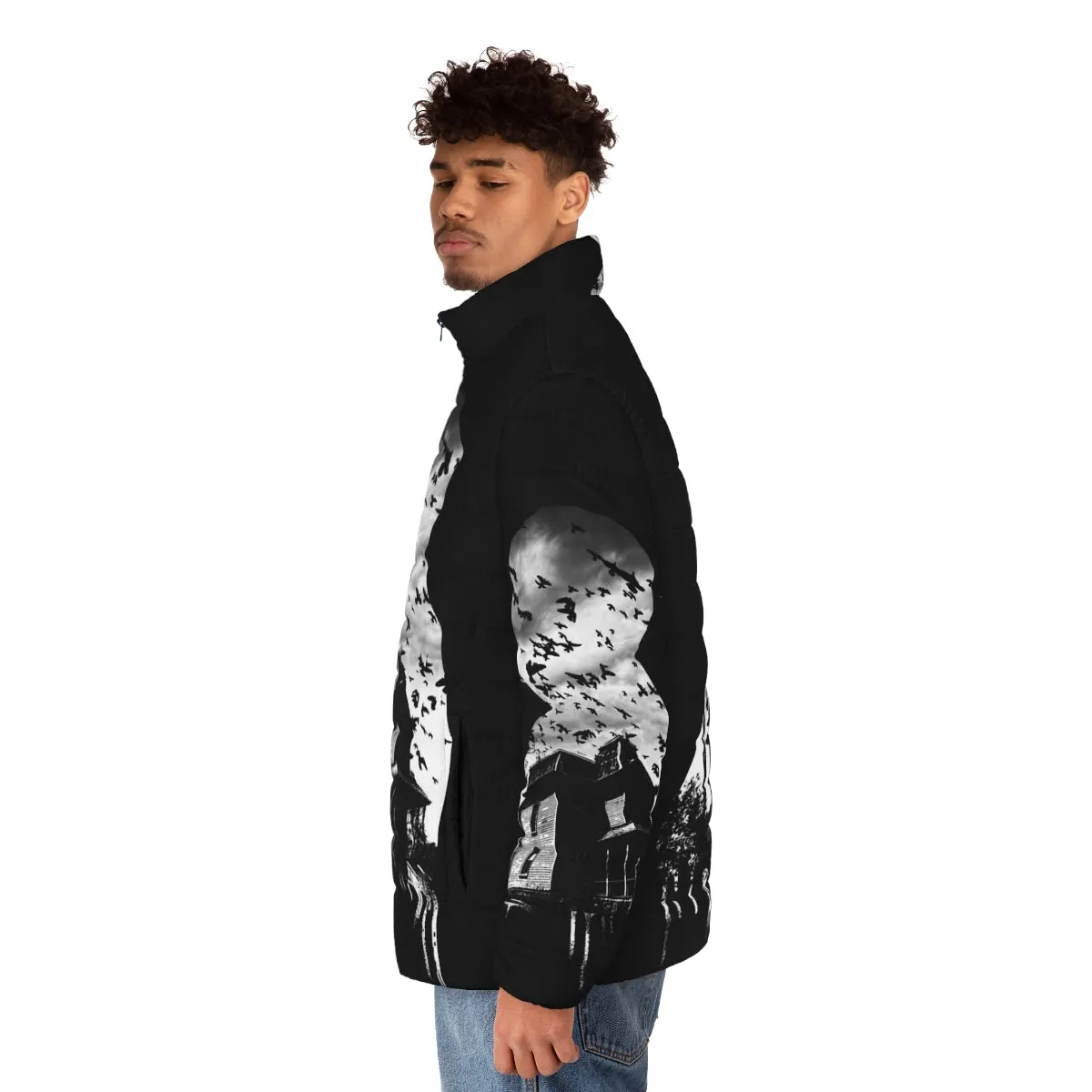 Alfred Hitchcock Collage Puffer Jacket - Iconic Horror Thriller