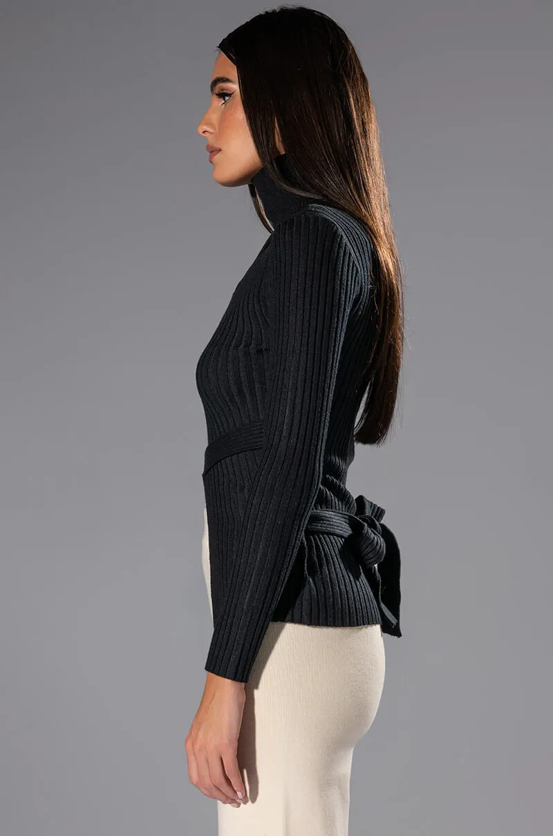 ALL IN THE DETAILS CUT OUT TURTLENECK SWEATER