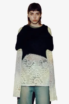 ALPACA CUT-OUT KNIT CAPE