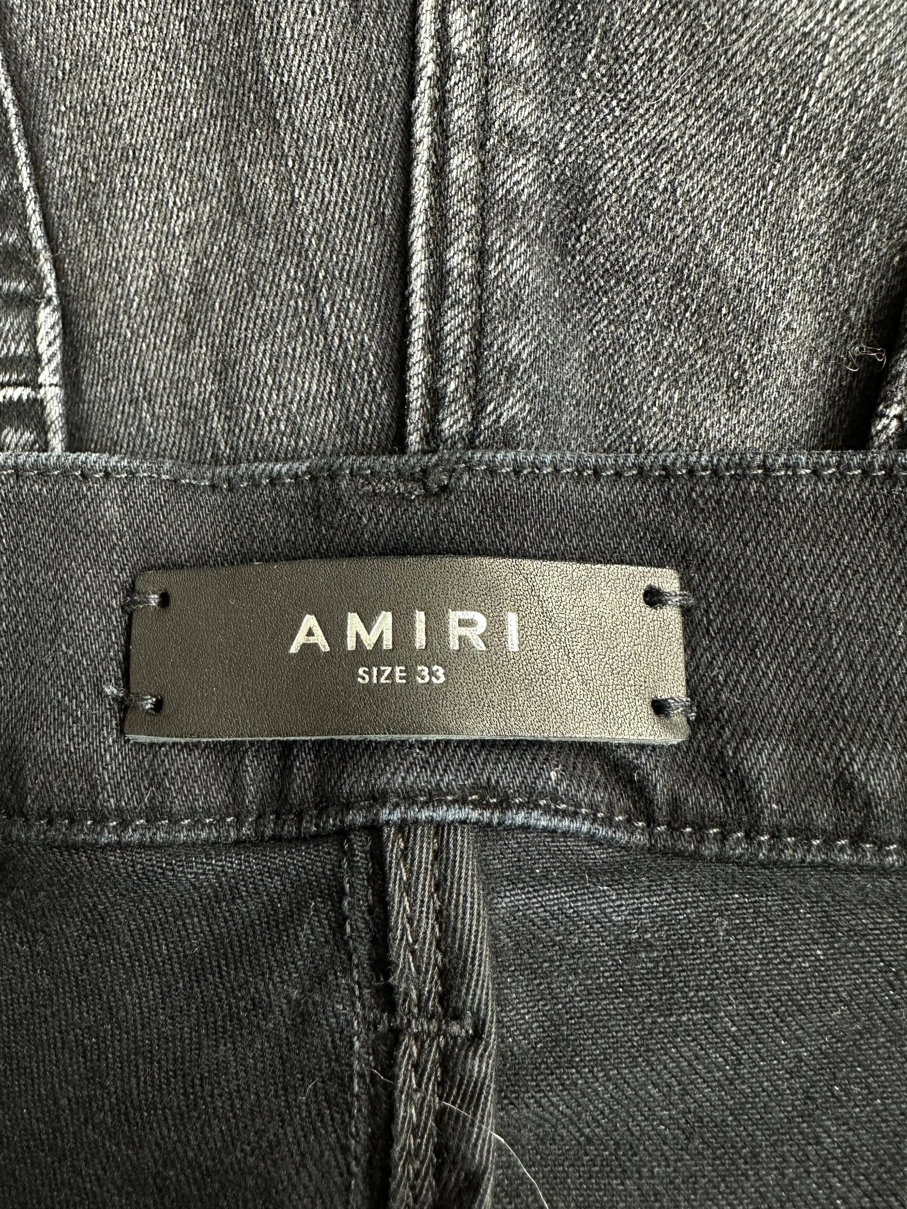 Amiri Aged Black Blue Bandana MX1 Distressed Jeans