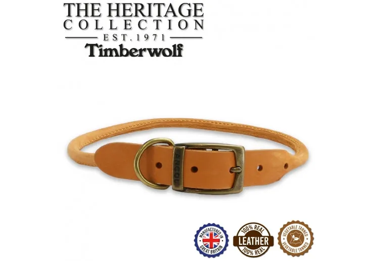 Ancol - Timberwolf Round Leather Collar - Mustard - Size 3