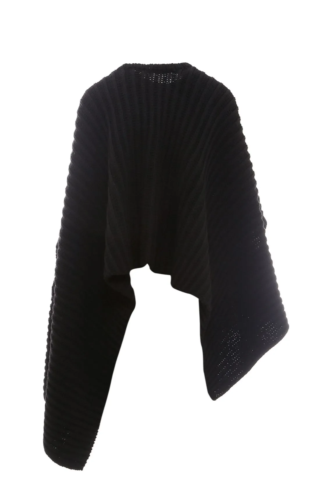 Ann Demeulemeester Rib-Knit Asymmetric Cape