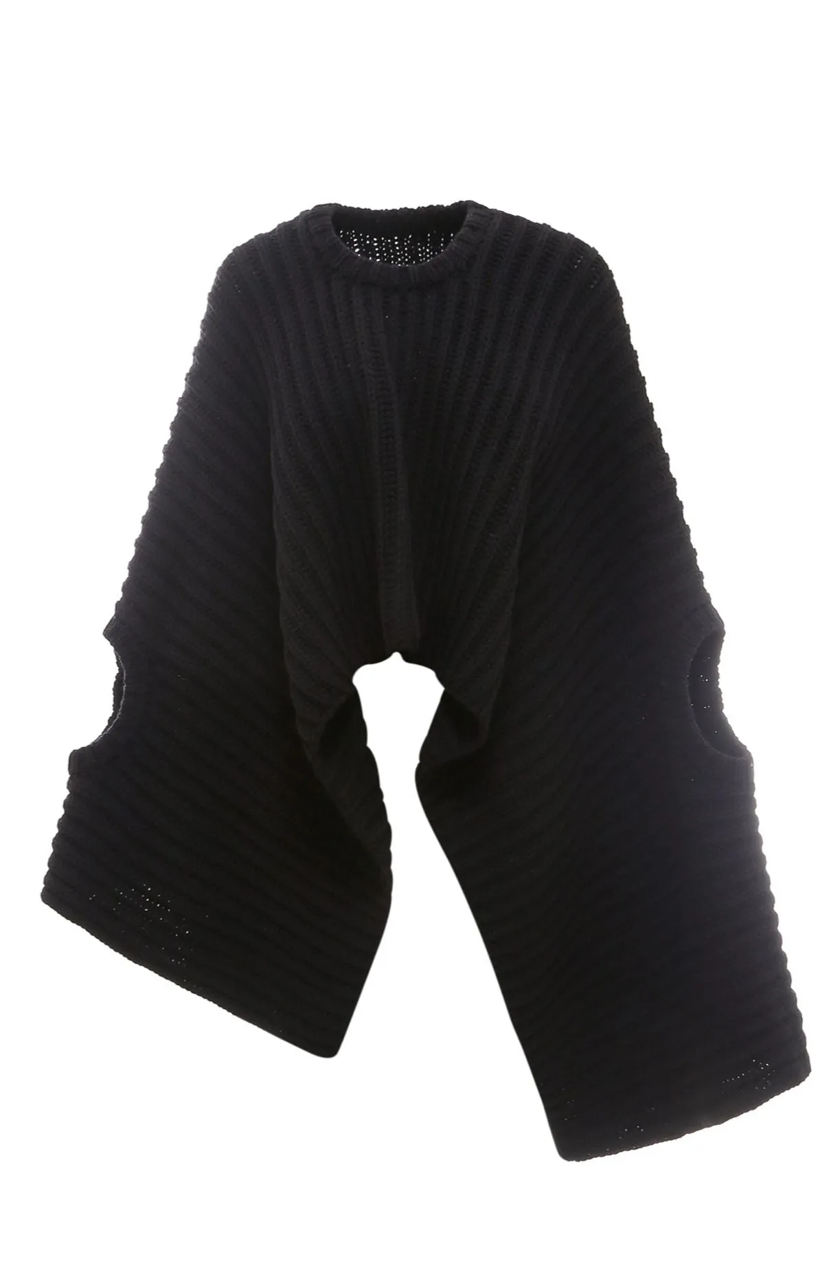 Ann Demeulemeester Rib-Knit Asymmetric Cape