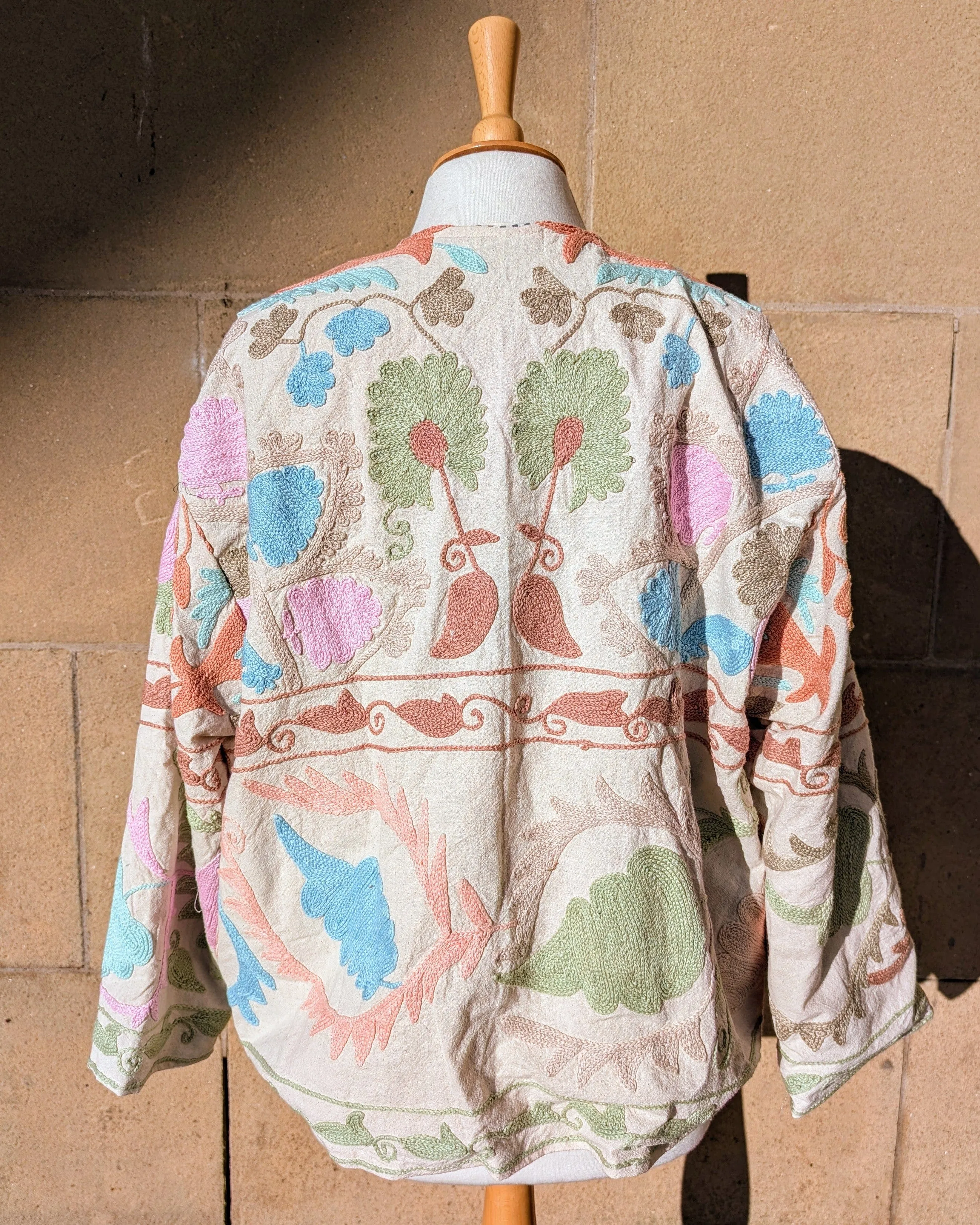 Anushka Pastel Tapestry Suzani Kimono Ladies Jacket No 20