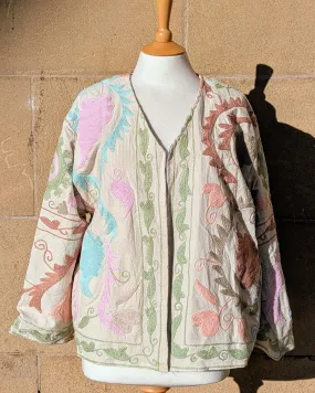 Anushka Pastel Tapestry Suzani Kimono Ladies Jacket No 20