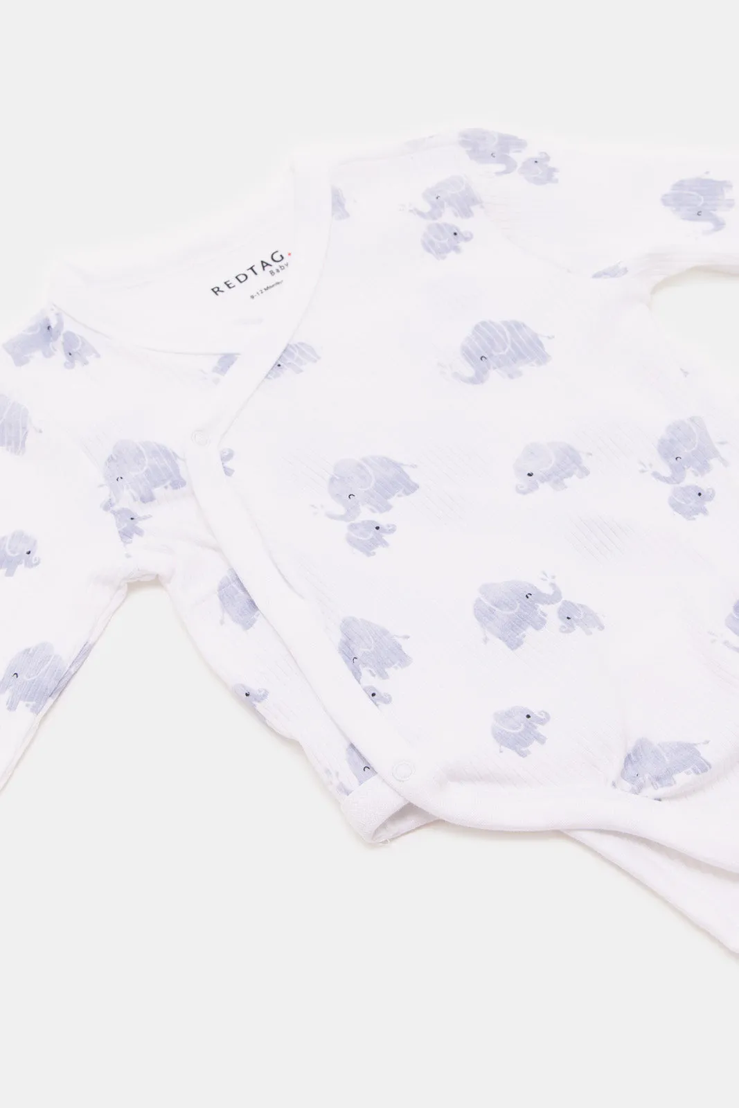 Babies White Printed Bodysuit And Leggings Set