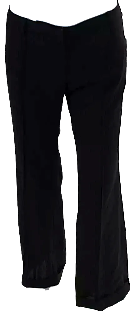 Balenciaga Paris Black Wool Cuffed Dress Pants