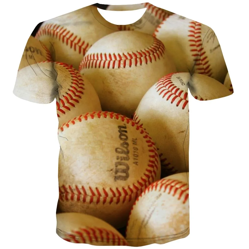 Baseball T-shirt Men Stadium T shirts Funny Game T-shirts Graphic White Tshirts Casual