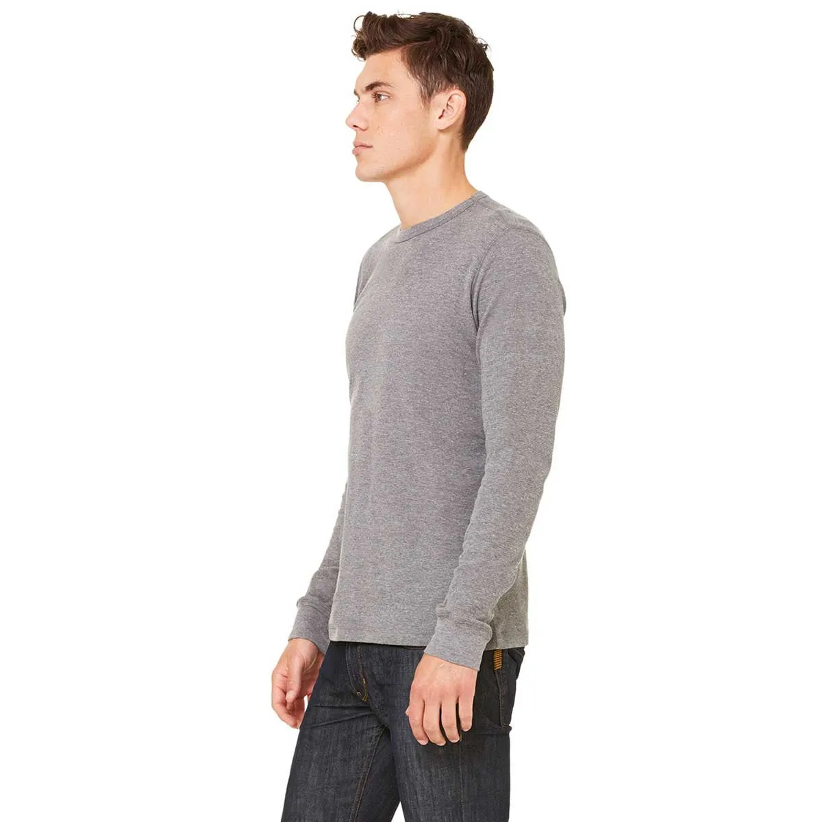 Bella   Canvas Men's Deep Heather/Deep Heather Thermal Long-Sleeve T-Shirt