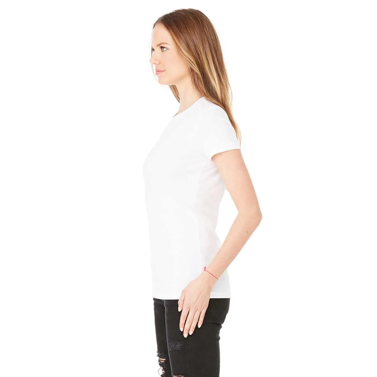 Bella   Canvas Women's Solid White Triblend Short-Sleeve T-Shirt