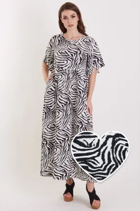 Bella Floaty Oversized Day Dress in Zebra Print