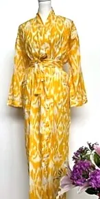 Best Seller: Rich Mixed Print Kimono Dusters (Ikat marigold)