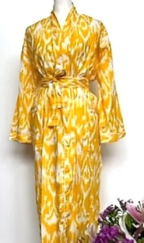 Best Seller: Rich Mixed Print Kimono Dusters (Ikat marigold)