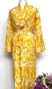 Best Seller: Rich Mixed Print Kimono Dusters (Ikat marigold)