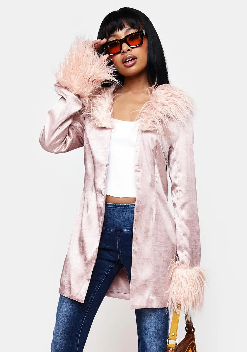 Blush Marla Satin Jacquard Jacket