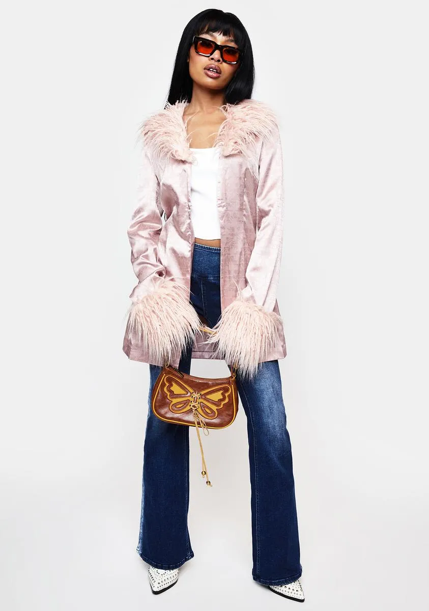 Blush Marla Satin Jacquard Jacket