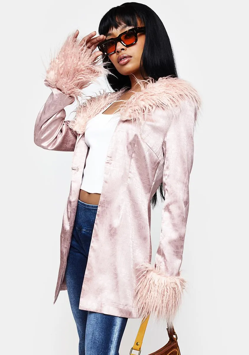 Blush Marla Satin Jacquard Jacket