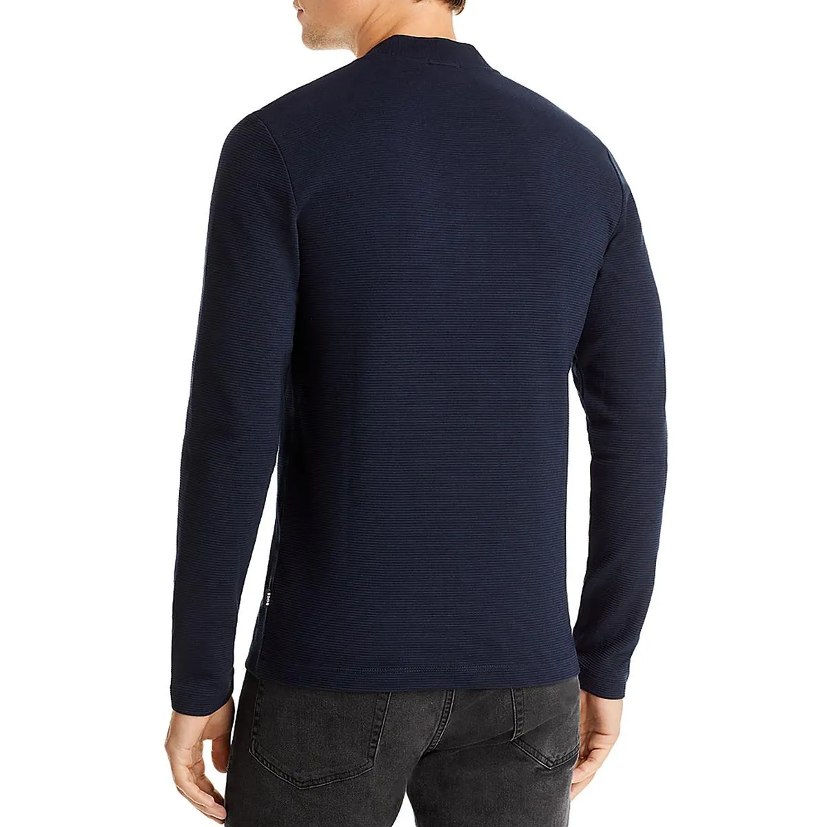 Boss Mens Cotton Ribbed Henley Shirt