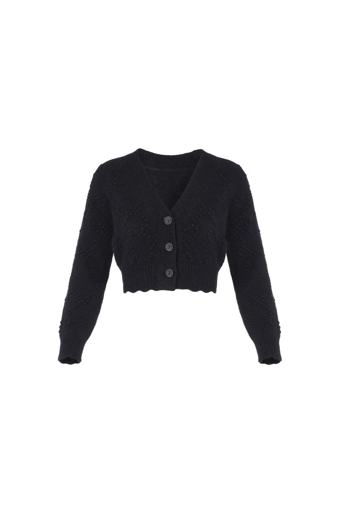 Bow Stitch Cropped Cardigan