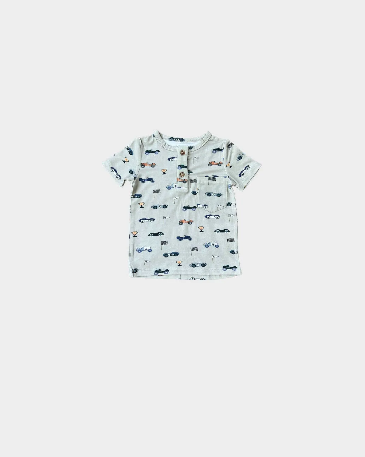 Boy's Henley Shirt - Retro Race Cars