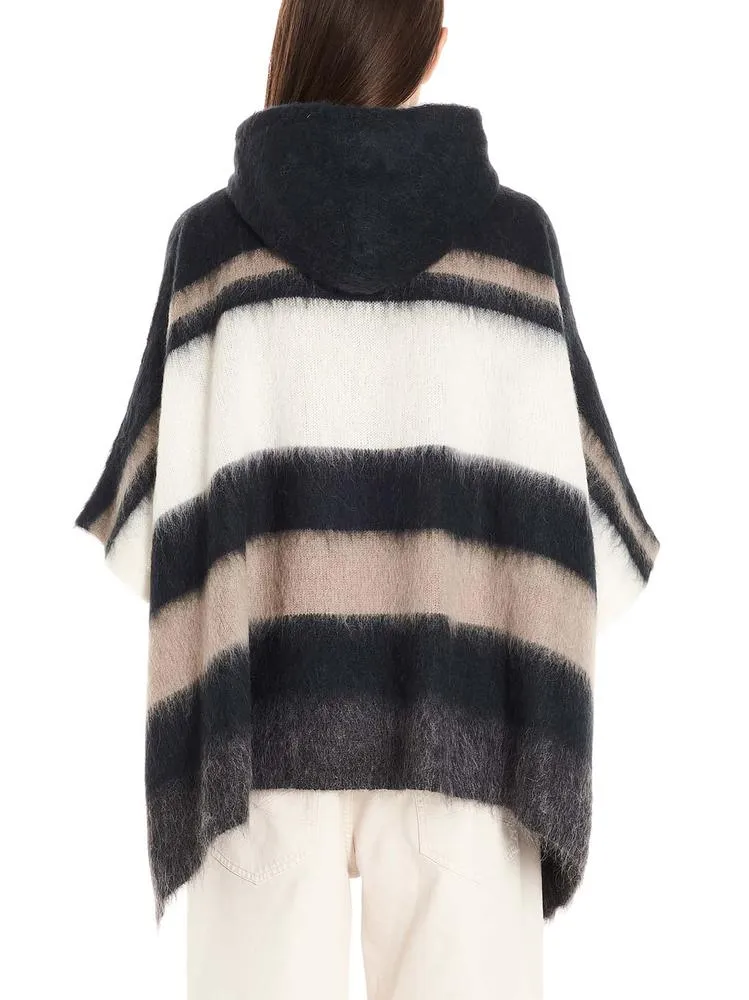 Brunello Cucinelli Half Zip Striped Cape