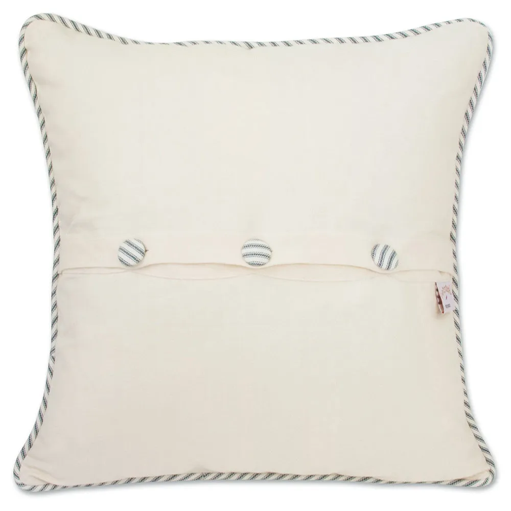 Cape Cod Hand-Embroidered Pillow