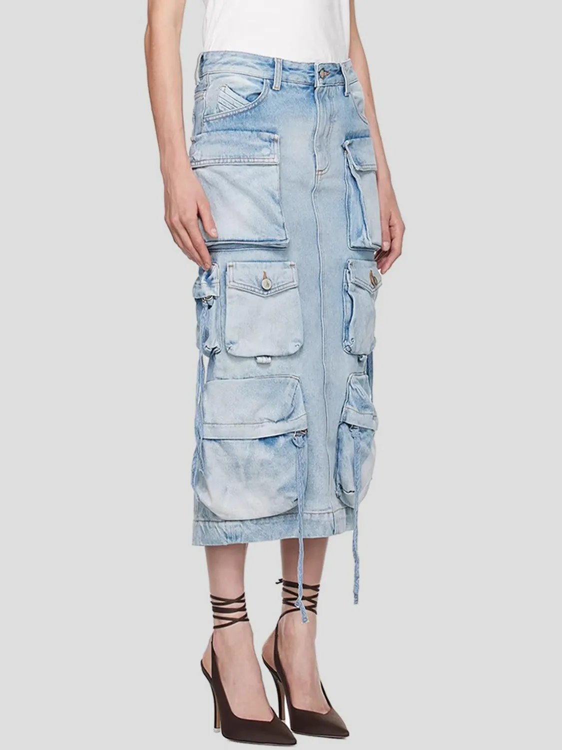 Cargo Chic Denim Skirt