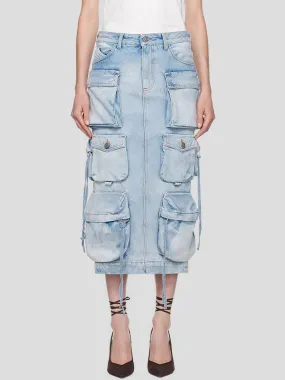 Cargo Chic Denim Skirt