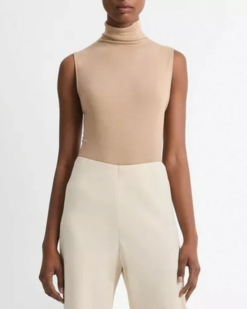 Cashew Sleeveless Turtleneck