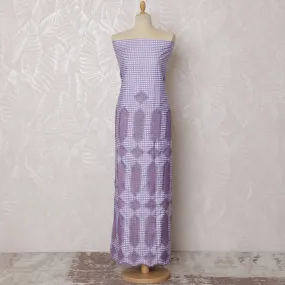 Charming Lavender Blended Cotton Fabric with Geometric Embroidery - Last Piece of 3.0 Meters, 110 cm Width-D19776