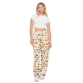 Colorful Cat Face Print Cargo Pant