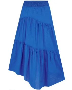 Cornflower Gathered Midi Skirt