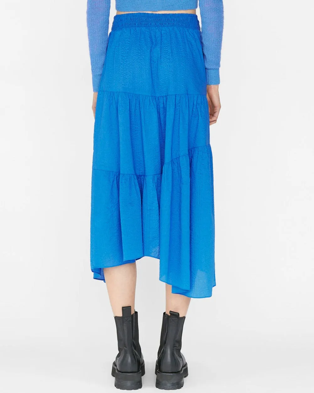 Cornflower Gathered Midi Skirt