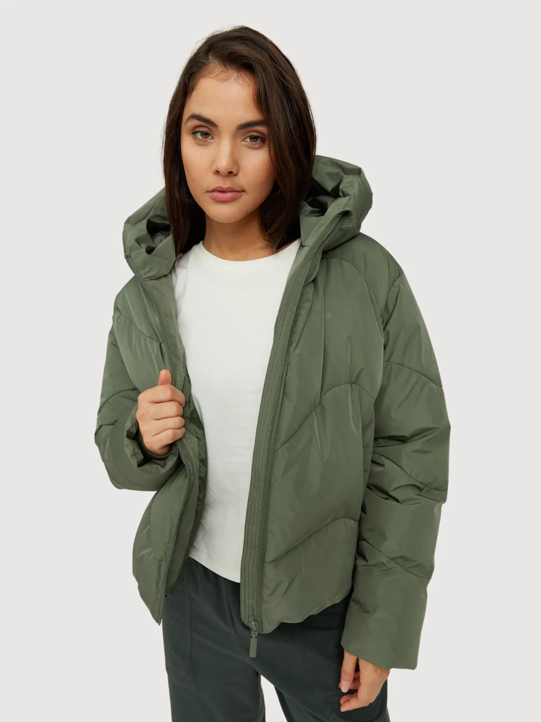 Dana Woman Puffer Jacket Thyme | Mazine