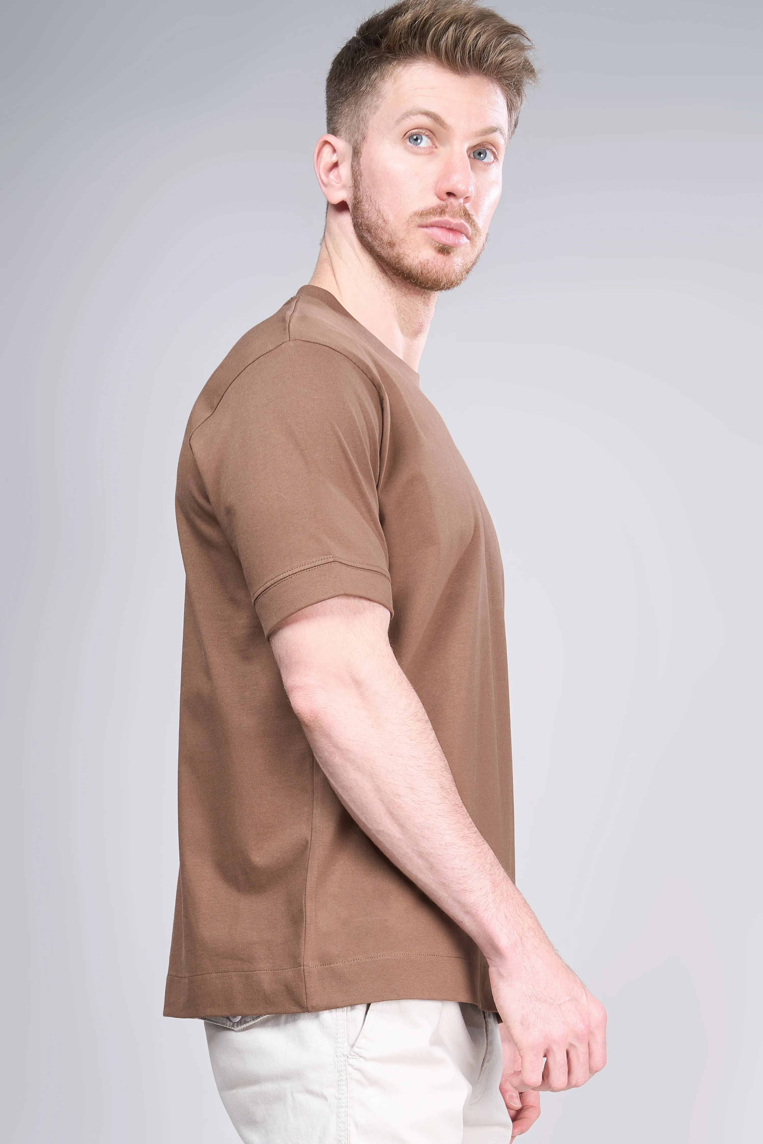 Dark Tan - Oversized drop shoulder