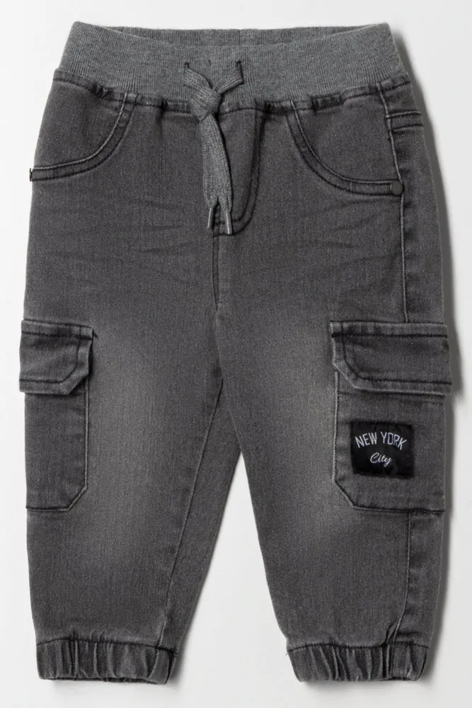 Denim Cargo Pants Grey