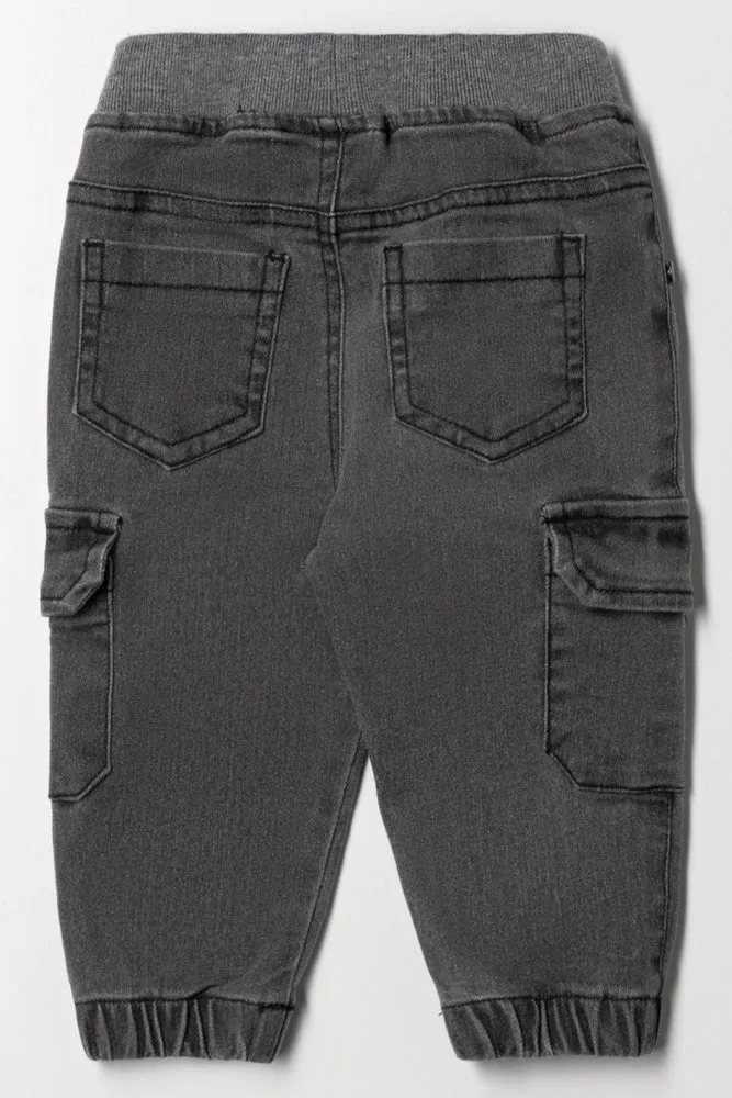 Denim Cargo Pants Grey