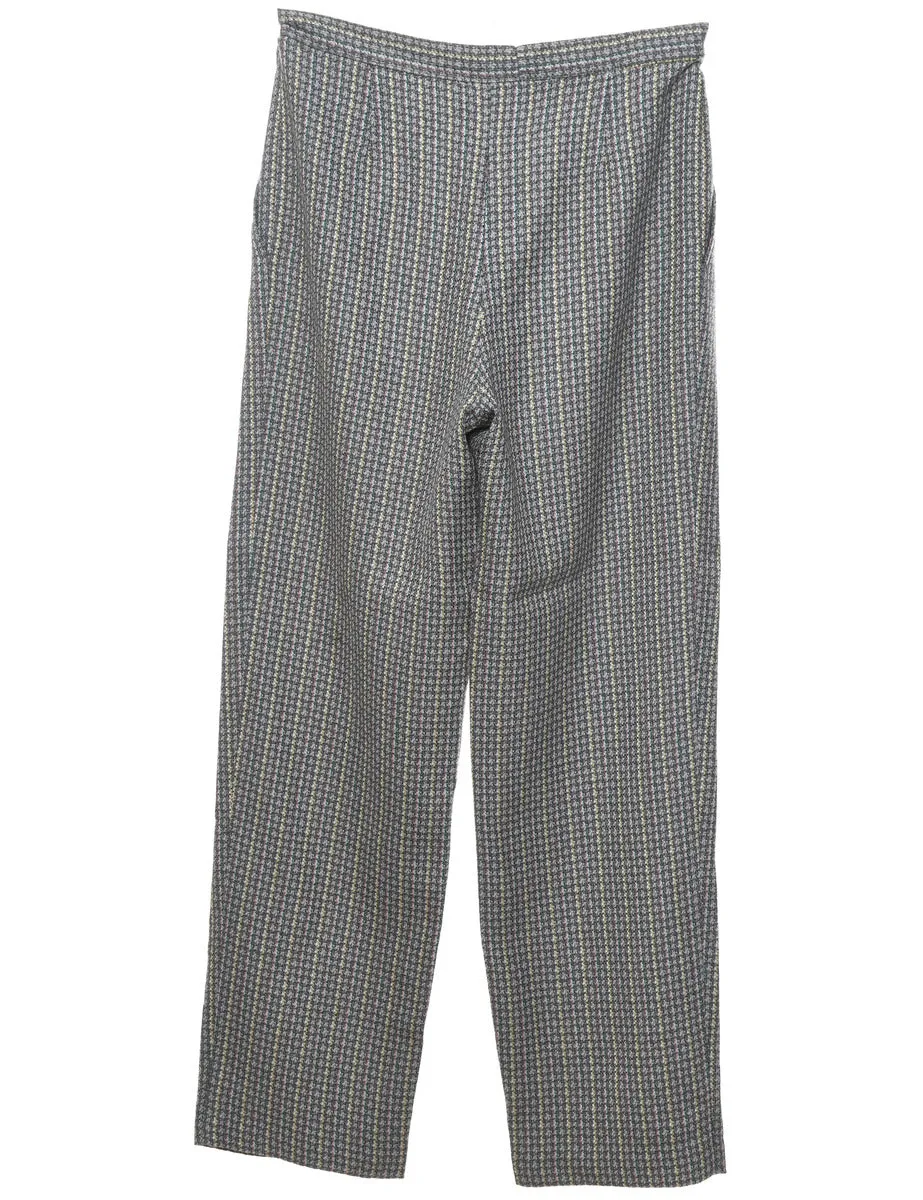 Dogtooth Multi-Colour Patterned Trousers - W30 L31