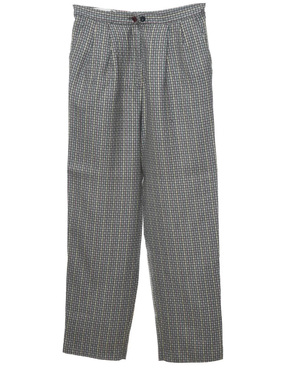 Dogtooth Multi-Colour Patterned Trousers - W30 L31