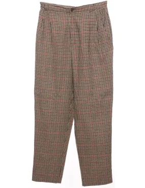 Dogtooth Multi-Colour Tapered-Fit Trousers - W31 L31